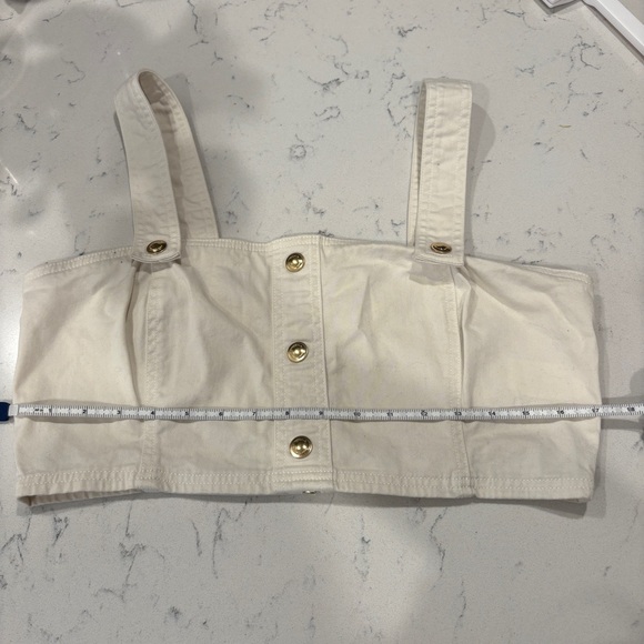 Michael Kors Cream Button Front Crop Top & Mini Skirt Set – Size L - Picture 10 of 16